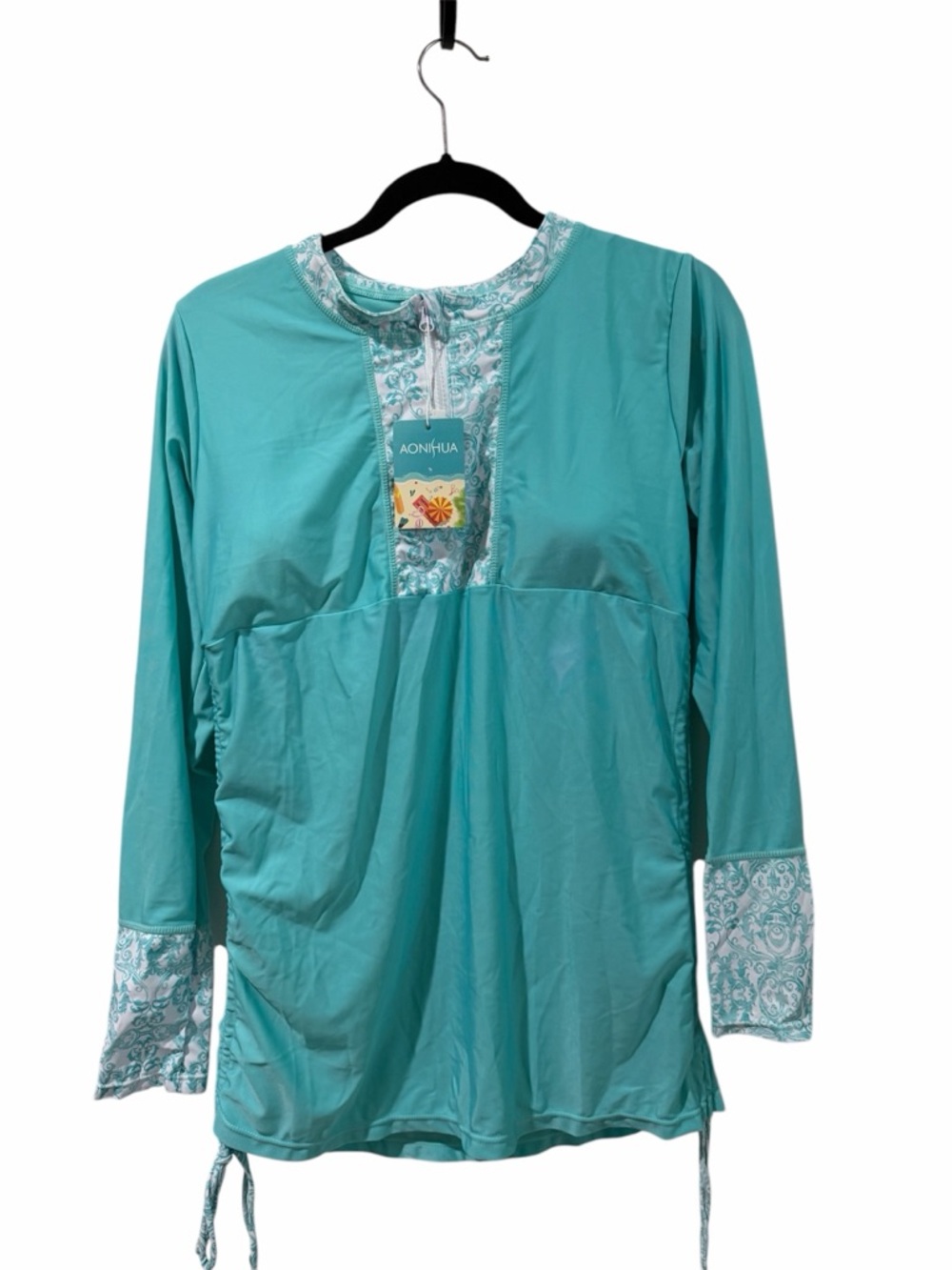 NWT Light Teal Long Sleeve Sunshirt / Swim Top – Women’s XL